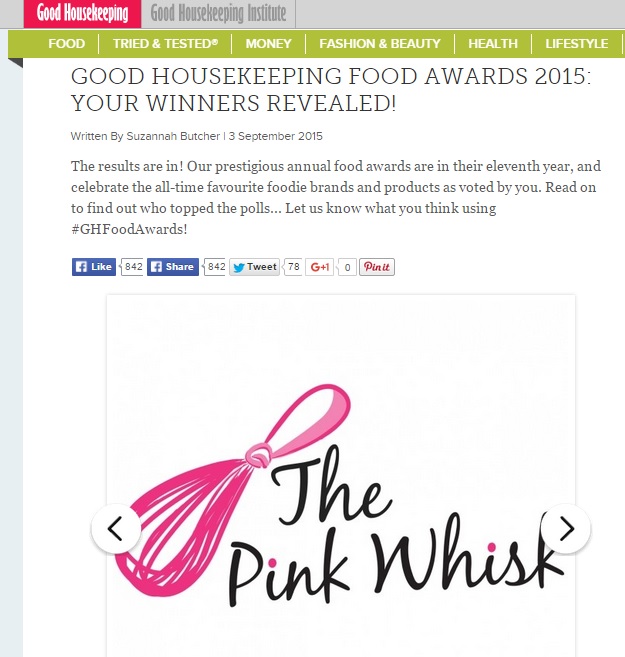 Favourite Food Blog Good Housekeeping Food Awards 2015 Baking